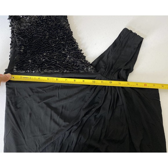 Yigal Azrouel Women’s NWT Black Ruched Leather Detail Dress Size 10. - Picture 11 of 13